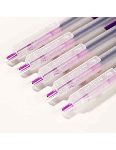 DLEG118-PR-12,Pix cu gel cu mecanism 0.5mm mov delight Deli - Set 12