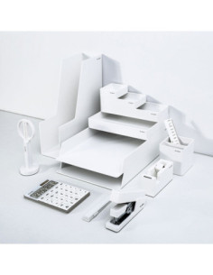 DLNS003,Set birou premium 14 piese alb nusign Deli