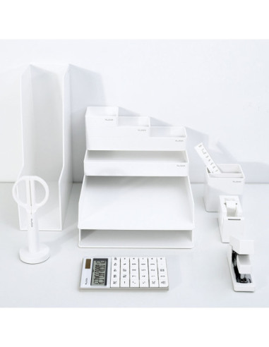 DLNS003,Set birou premium 14 piese alb nusign Deli