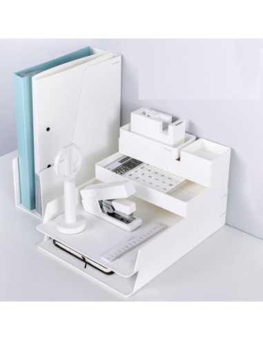DLNS003,Set birou premium 14 piese alb nusign Deli