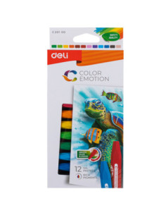 DLEC20100,Creioane ulei pastel 12 culori color emotion Deli