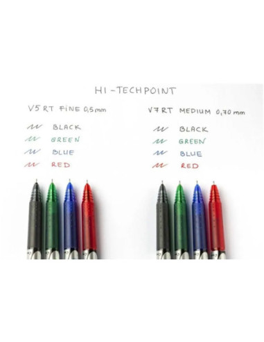 PBXRTV5L-10,Roller 0.5mm v5 albastru hi-tecpoint retractabil Pilot - Set 10