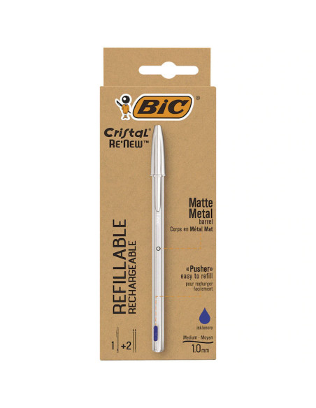 BC997202,Pix metalic cu mecanism albastru + 2 rezerve Bic