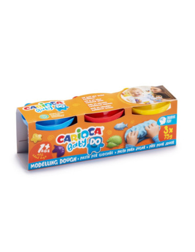 SD-SKR222,Plastilina usoara 3x75 g Baby CARIOCA