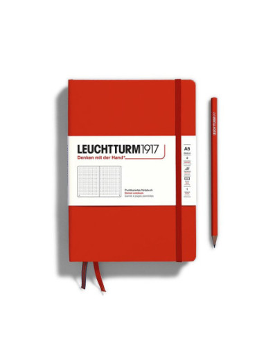 LT367251,Caiet a5 punctat coperta rigida rosu inchis Leuchtturm