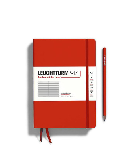 LT367252,Caiet a5 dictando coperta rigida rosu inchis Leuchtturm