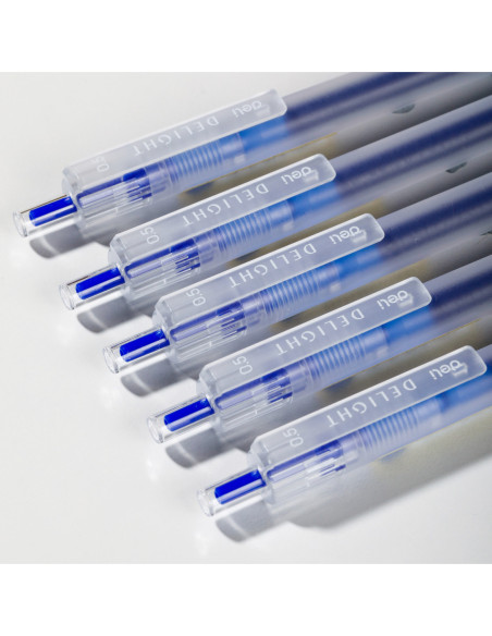 DLEG118-BL-12,Pix cu gel cu mecanism 0.5mm albastru delight Deli - Set 12
