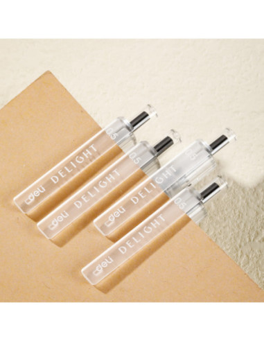 DLEG118-BK-12,Pix cu gel cu mecanism 0.5mm negru delight Deli - Set 12