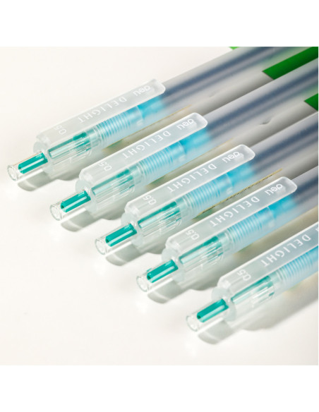 DLEG118-GN-12,Pix cu gel cu mecanism 0.5mm verde delight Deli - Set 12
