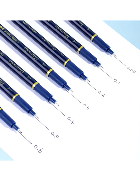 DLEQ909,Set 7 buc liner grafic (0.2, 0.25, 0.3, 0.35,0.4, 0.45, 0.5mm) Deli