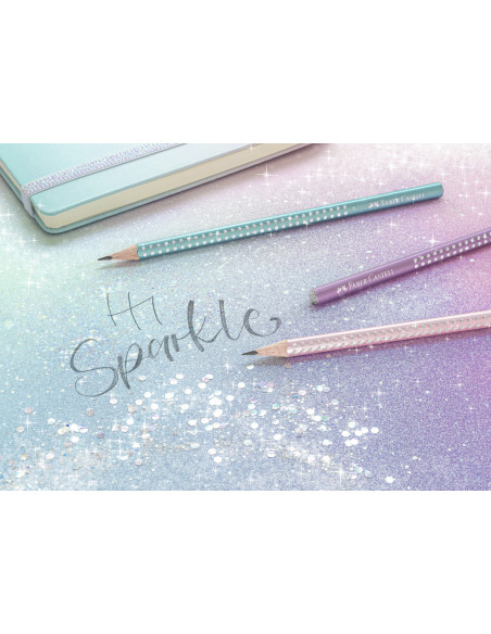 FC118261-12,Creion grafit b sparkle rose metalizat 2023 Faber-castell - Set 12