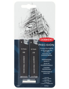 DW2302431,Blister 2 x mine creion 0.7 hb/2b + 2 radiere pt creion profesional Derwent