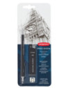 DW2302429,Blister creion mecanic 0.7mm profesional negru +mine + 2 radiere Derwent