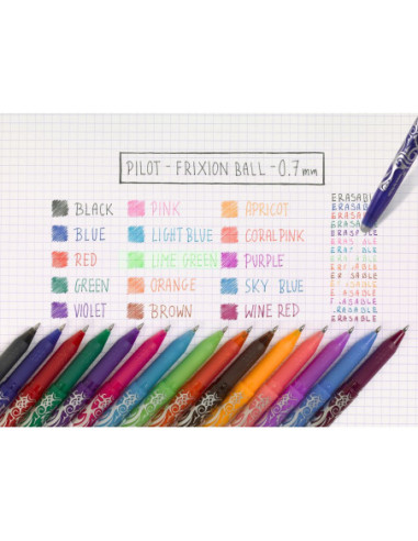 PBLS-FR7S-S3,Mina roller 0.7mm roz coral 3/set frixion Pilot