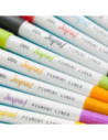 DLEU302,Liner pigment 2 capete 0.5/1 mm set 12 culori inspira Deli