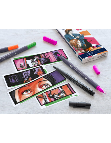 FC164723-5,Sketch marker 2 capete roz purpuriu mediu 125 goldfaber Faber-castell - Set 5