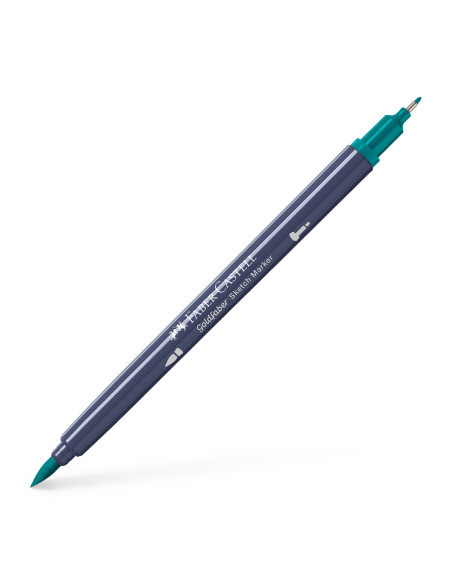 FC164751-5,Sketch marker 2 capete verde cobalt inchis 313 goldfaber Faber-castell - Set 5