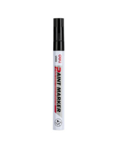 DLEU500-BK-12,Marker vopsea negru 2 mm Deli - Set 12