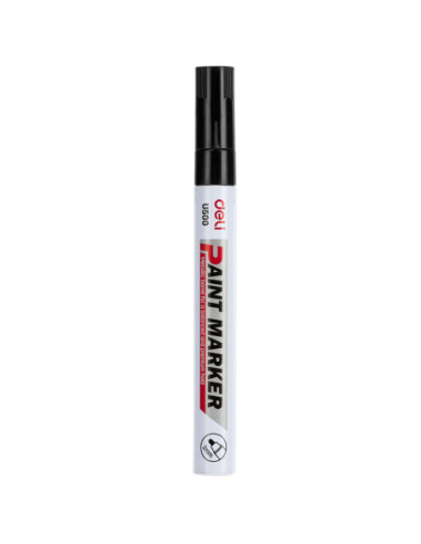 DLEU500-BK-12,Marker vopsea negru 2 mm Deli - Set 12