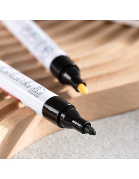 DLEU500-BK-12,Marker vopsea negru 2 mm Deli - Set 12