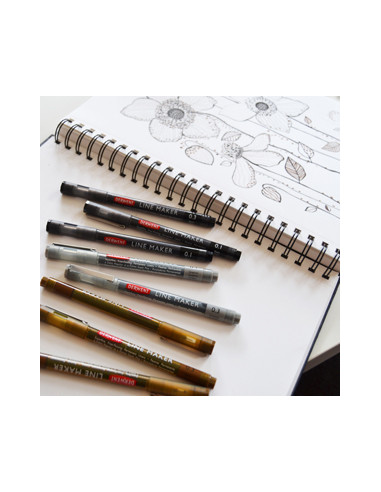 DW2305559,Set 6 bucati liner grafic profesional (0.05/0.1/0.2/0.3/0.5/0.8 mm) negru Derwent