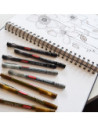 DW2305559,Set 6 bucati liner grafic profesional (0.05/0.1/0.2/0.3/0.5/0.8 mm) negru Derwent