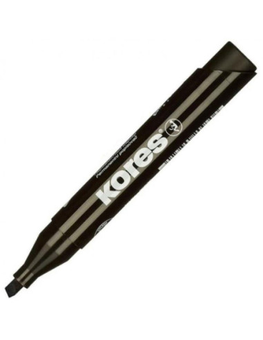 KO20950-12,Marker permanent negru varf tesit Kores - Set 12