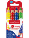 FC110701,Creioane colorate xxl 4 culori de baza grippy Faber-castell