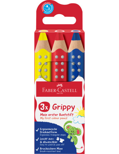 FC110707,Creioane colorate xxl 3 culori de baza grippy Faber-castell