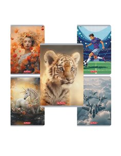 Caiet A5 Herlitz, 48 file, 70 g/mp, dictando, Motiv Megamix 2