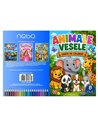 Carte de colorat A4 cu animale vesele, 8 file