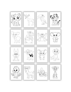 Carte de colorat A4 cu animale vesele, 8 file 2