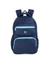 Rucsac scoala Oxford Bicolor, 2 compartimente, 44 x 32 x 18 cm, Albastru inchis
