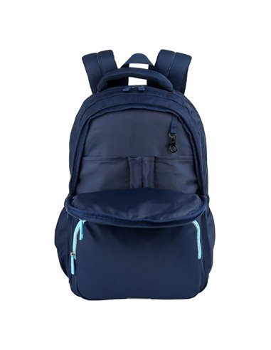 Rucsac scoala Oxford Bicolor, 2 compartimente, 44 x 32 x 18 cm, Albastru inchis