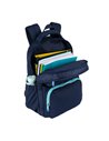 Rucsac scoala Oxford Bicolor, 2 compartimente, 44 x 32 x 18 cm, Albastru inchis