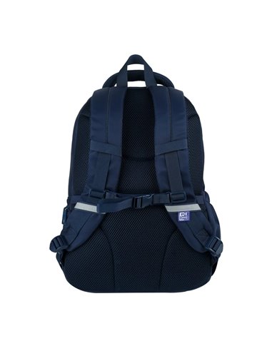 Rucsac scoala Oxford Bicolor, 2 compartimente, 44 x 32 x 18 cm, Albastru inchis
