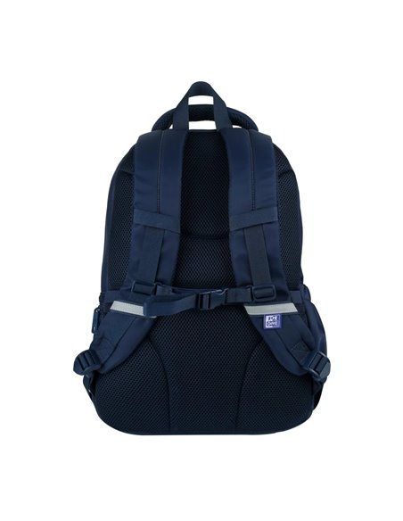 Rucsac scoala Oxford Bicolor, 2 compartimente, 44 x 32 x 18 cm, Albastru inchis