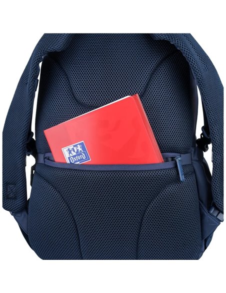 Rucsac scoala Oxford Bicolor, 2 compartimente, 44 x 32 x 18 cm, Albastru inchis