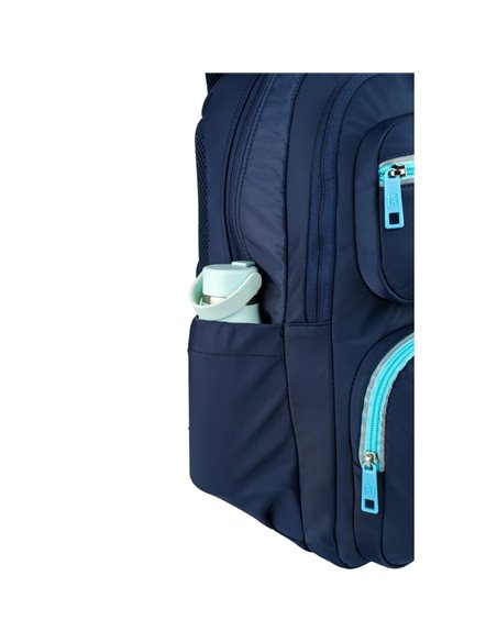 Rucsac scoala Oxford Bicolor, 2 compartimente, 44 x 32 x 18 cm, Albastru inchis