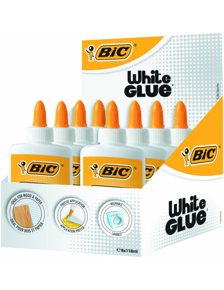 BC9192582-8,Lipici lichid 118ml alb Bic - Set 8