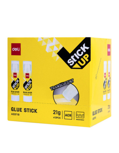 DLEA23710-12,Lipici stick 21g transparent Deli - Set 12