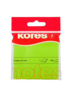 KO47077,Notes adeziv 75*75mm verde neon 100 file Kores