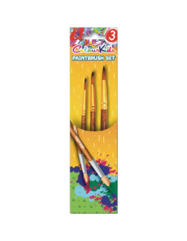 FYCKPE03,Pensule 3/set varf ascutit nr. 3/7/11 colour kids pigna