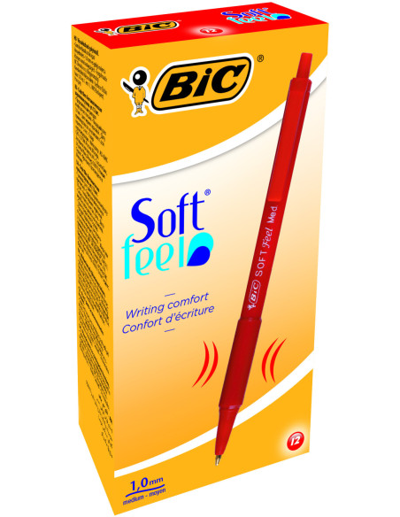 BC837399-12,Pix cu mecanism rosu soft feel Bic - Set 12