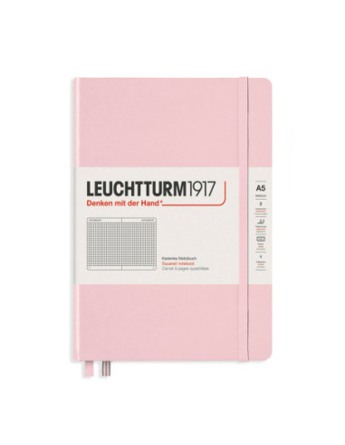 LT361575,Caiet a5 aritmetica coperta rigida roz pastel Leuchtturm