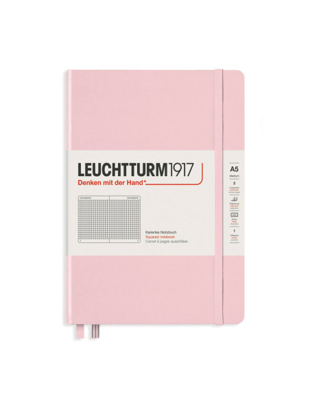 LT361575,Caiet a5 aritmetica coperta rigida roz pastel Leuchtturm