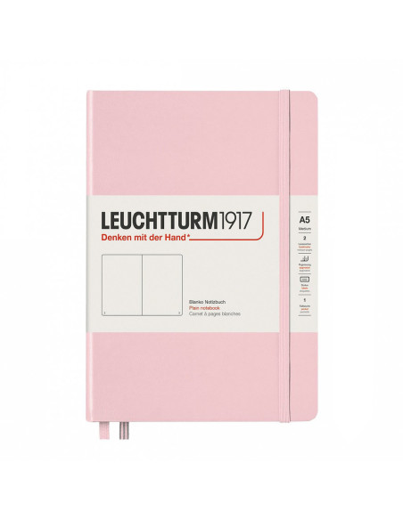 LT361577,Caiet a5 velin coperta rigida roz pastel Leuchtturm