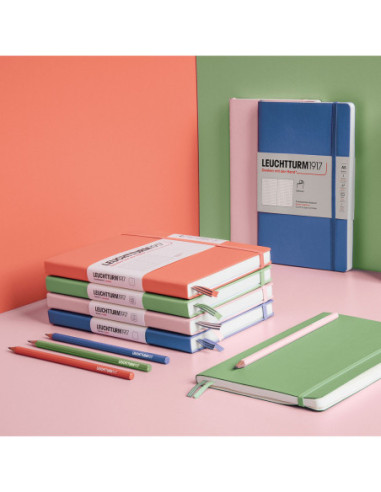 LT361577,Caiet a5 velin coperta rigida roz pastel Leuchtturm