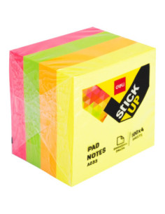 DLEA03303,Notes adeziv 51*51mm 4 culori neon 400 file Deli