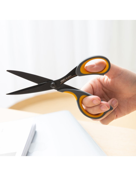 DLE6027,Foarfeca birou 17.5cm neagra profesionala Deli